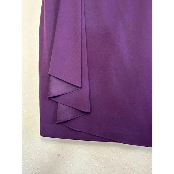 Lauren Ralph Lauren Size 6 PlumPurple Sleeveless Ruched Stretch KneeLength Dress - Picture 3 of 6